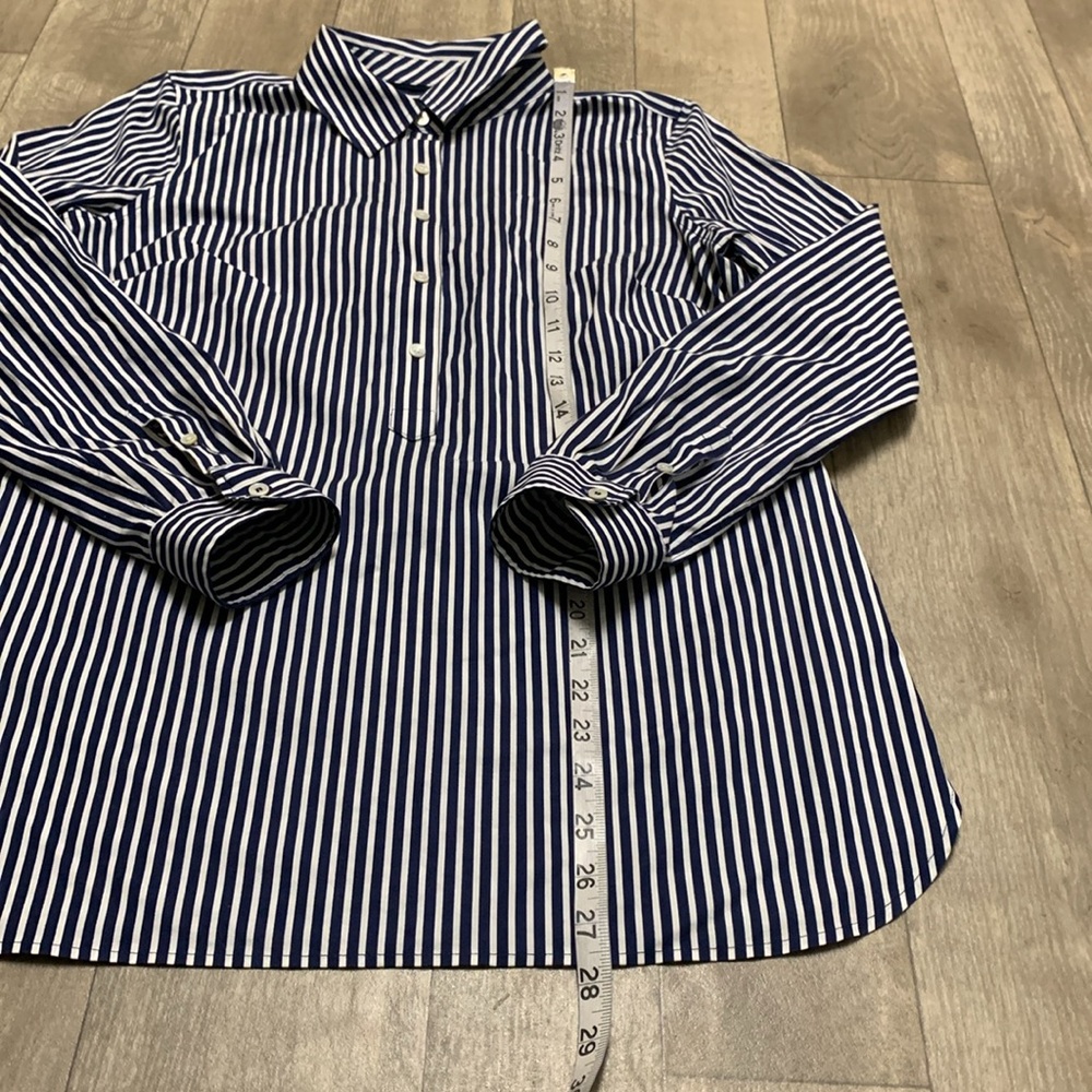 Womens Talbots Stripe Long Sleeve Popover Casual Shirt - Picture 3 of 7
